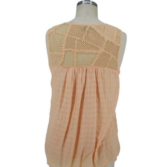 Lucky Brand Peach Pieced Mesh Sleeveless Top N0248 - Picture 4 of 8